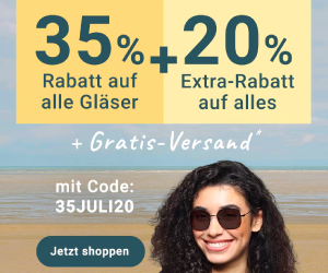 35% Rabatt auf Gläser + 20% auf alles